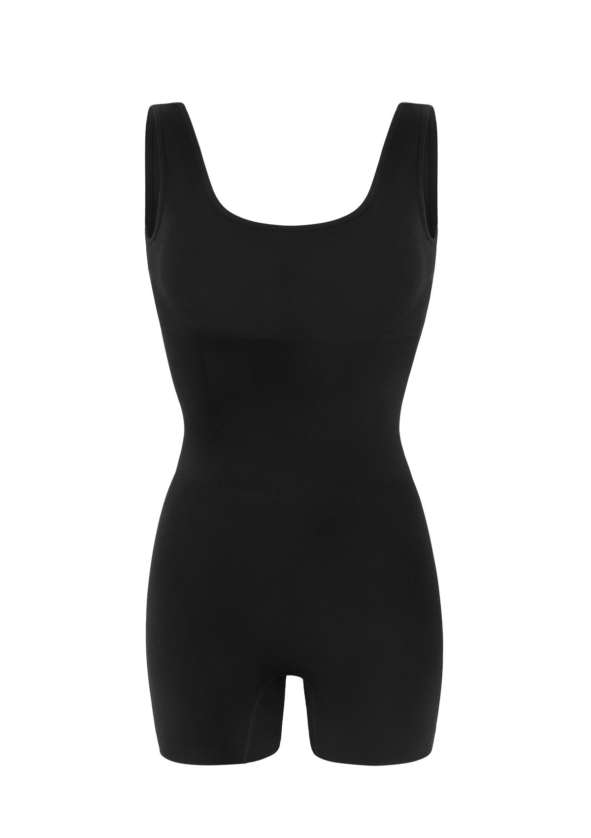 Square Neck Sculpting Tummy Control Bodysuit One Piece Workout Sleeveless Romper