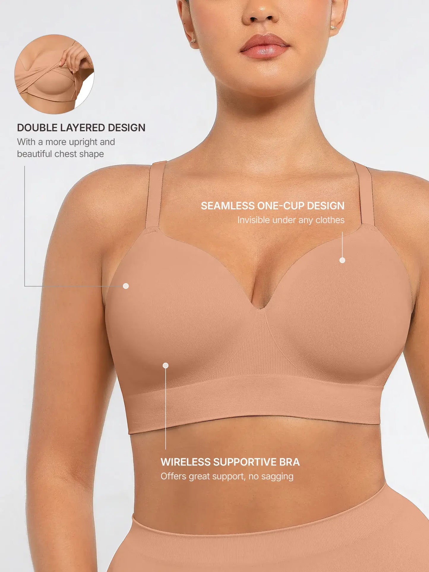 Full Coverage Push-Up Comfort Wireless Bra