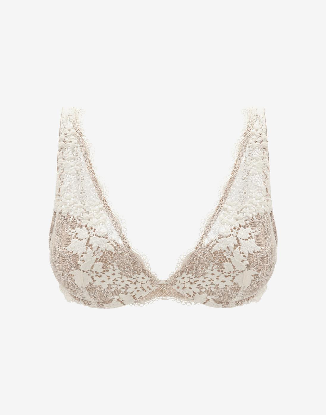 All Day Lace Uplift Plunge Bra, Sea Salt - Thirdlove - 51% Recycled nylon/42% Nylon/7% Spandex