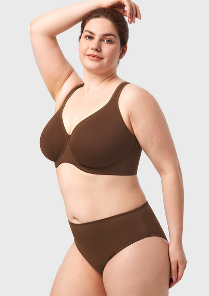(Cardi B recommends)Joan Ultimate Soft T-shirt Unlined Underwire Minimizer Bra - HSIA