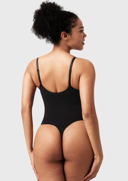 V-Neck Tummy Control WireFree Seamless Bodysuit One Piece Shapewear