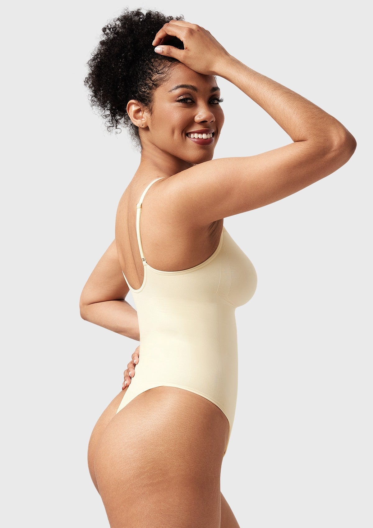 V-Neck Tummy Control WireFree Seamless Bodysuit One Piece Shapewear