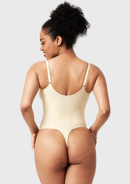 V-Neck Tummy Control WireFree Seamless Bodysuit One Piece Shapewear