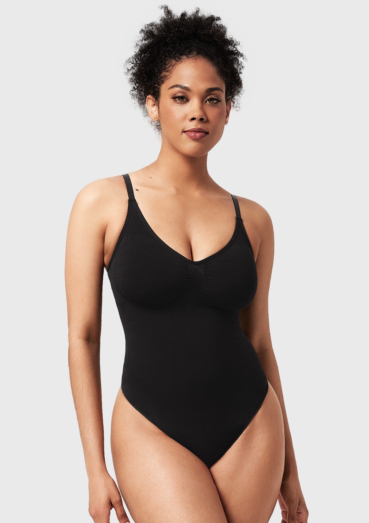 V-Neck Tummy Control WireFree Seamless Bodysuit One Piece Shapewear