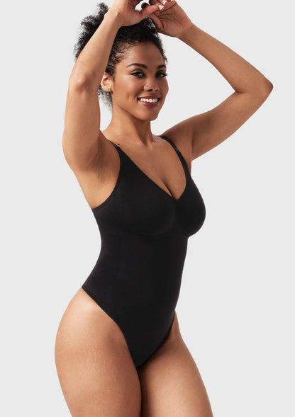 V-Neck Tummy Control WireFree Seamless Bodysuit One Piece Shapewear