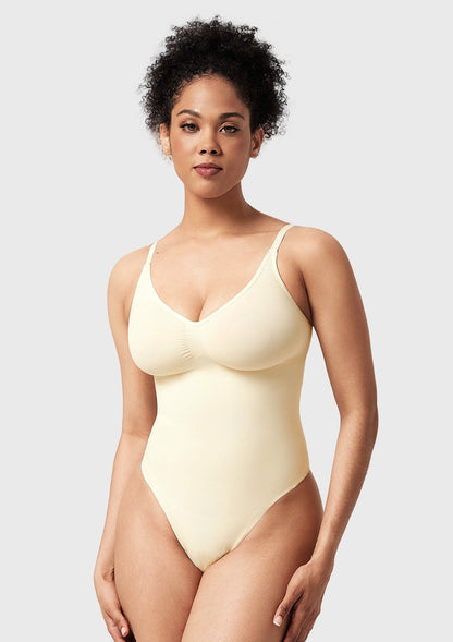 V-Neck Tummy Control WireFree Seamless Bodysuit One Piece Shapewear
