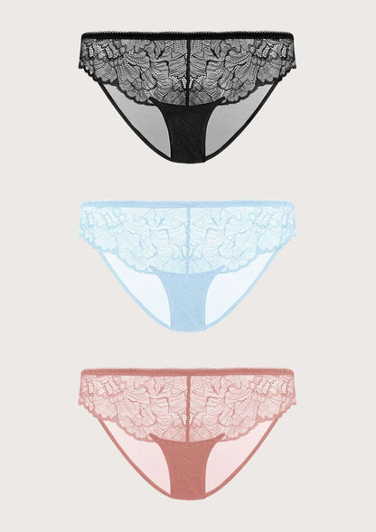 HSIA Blossom Lace Bikini Underwears 3 Pack - HSIA
