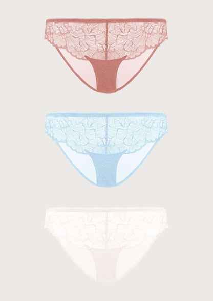 HSIA Blossom Lace Bikini Underwears 3 Pack - HSIA