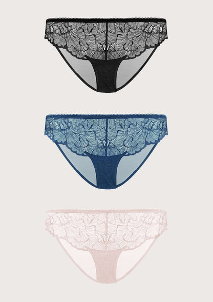 HSIA Blossom Lace Bikini Underwears 3 Pack - HSIA
